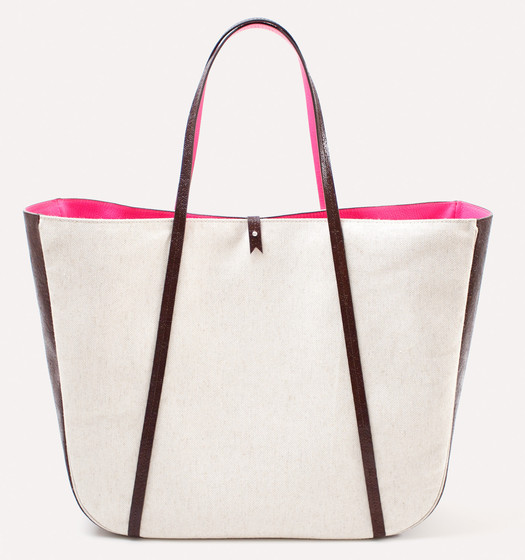 Feuillade L, canvas and leather, pink lining