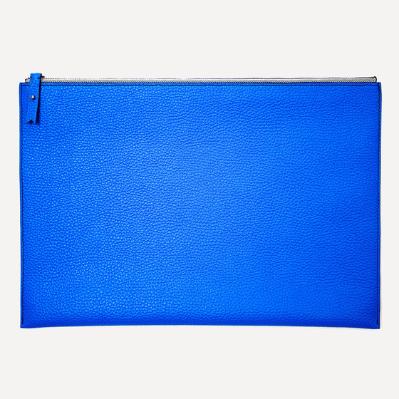Pélican L, lazuli bullcalf, herringbone zipper