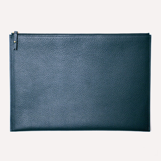 Pélican L, saphir bullcalf, navy blue zip
