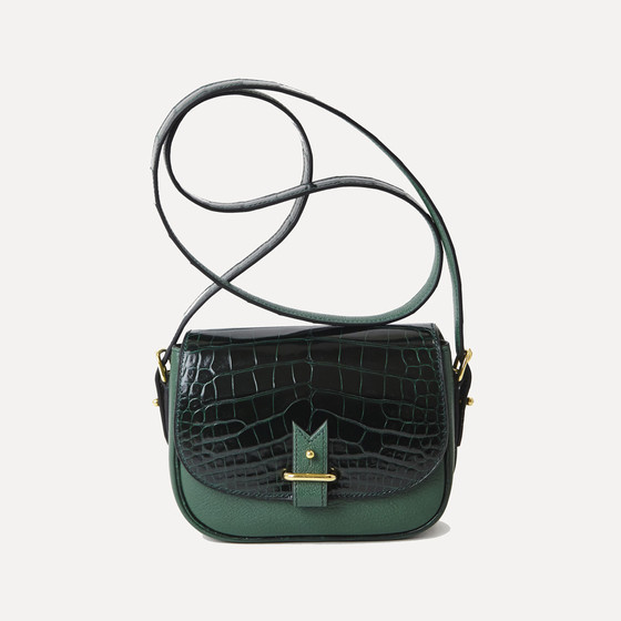 Rohan mini green crocodile and gazon kidskin