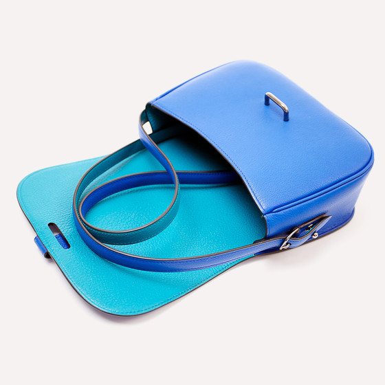 Rohan S, blue kidskin, palladium plating