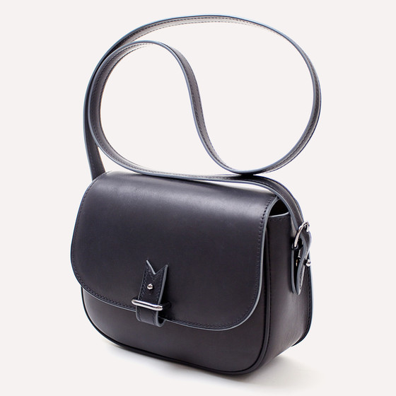 Rohan S, black barenia calfskin, parchemin kidskin lining, ruthenium plating