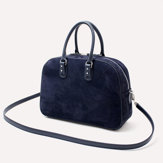Saint-Roch S, marine nubuck, gris perle kidskin lining