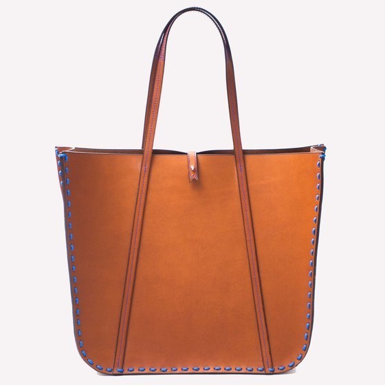 Feuillade in gold calfskin, blue saddle rope